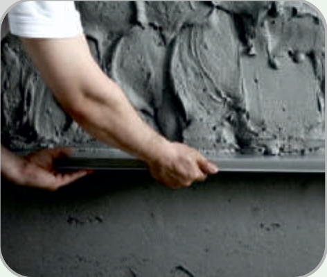 Plaster application on wall